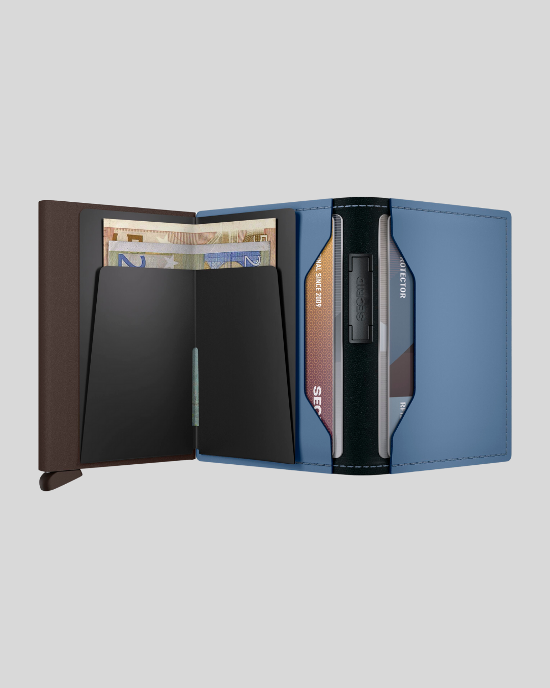 TARJETERO SECRID BANWALLET MATTE STEEL BLUE BROWN