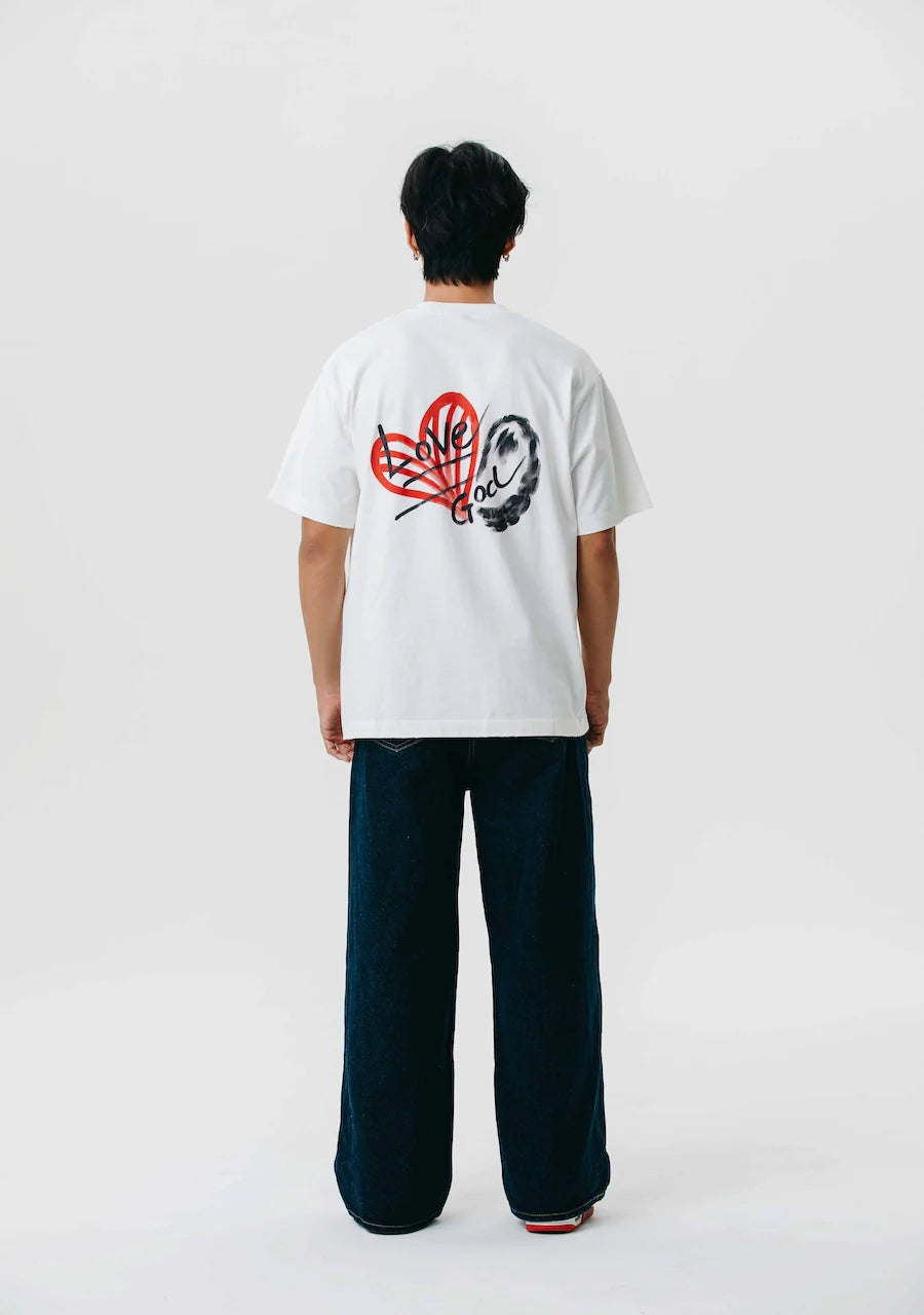 T-SHIRT BLAHK HEART MARK WHITE