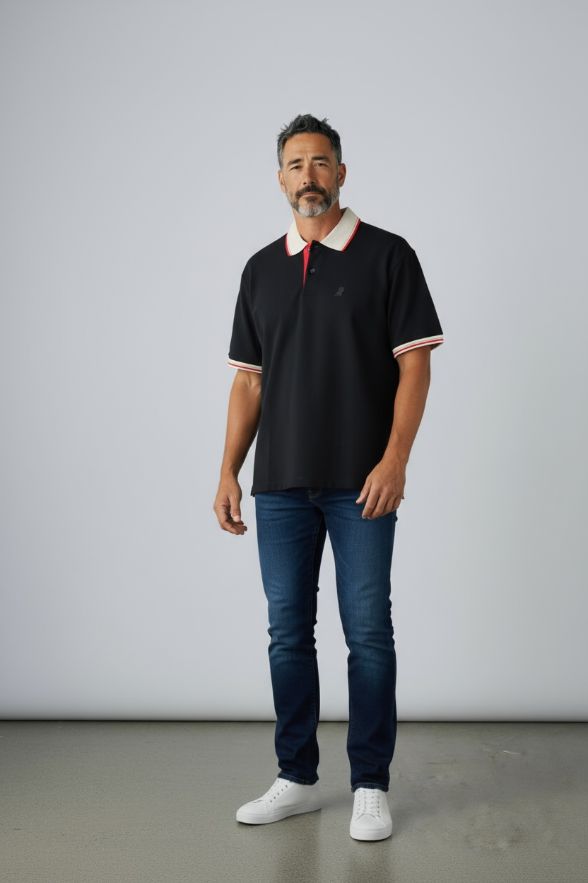 POLO JAMES BARK STRIPED RED ACCENTS BLACK BEAUTY SV02