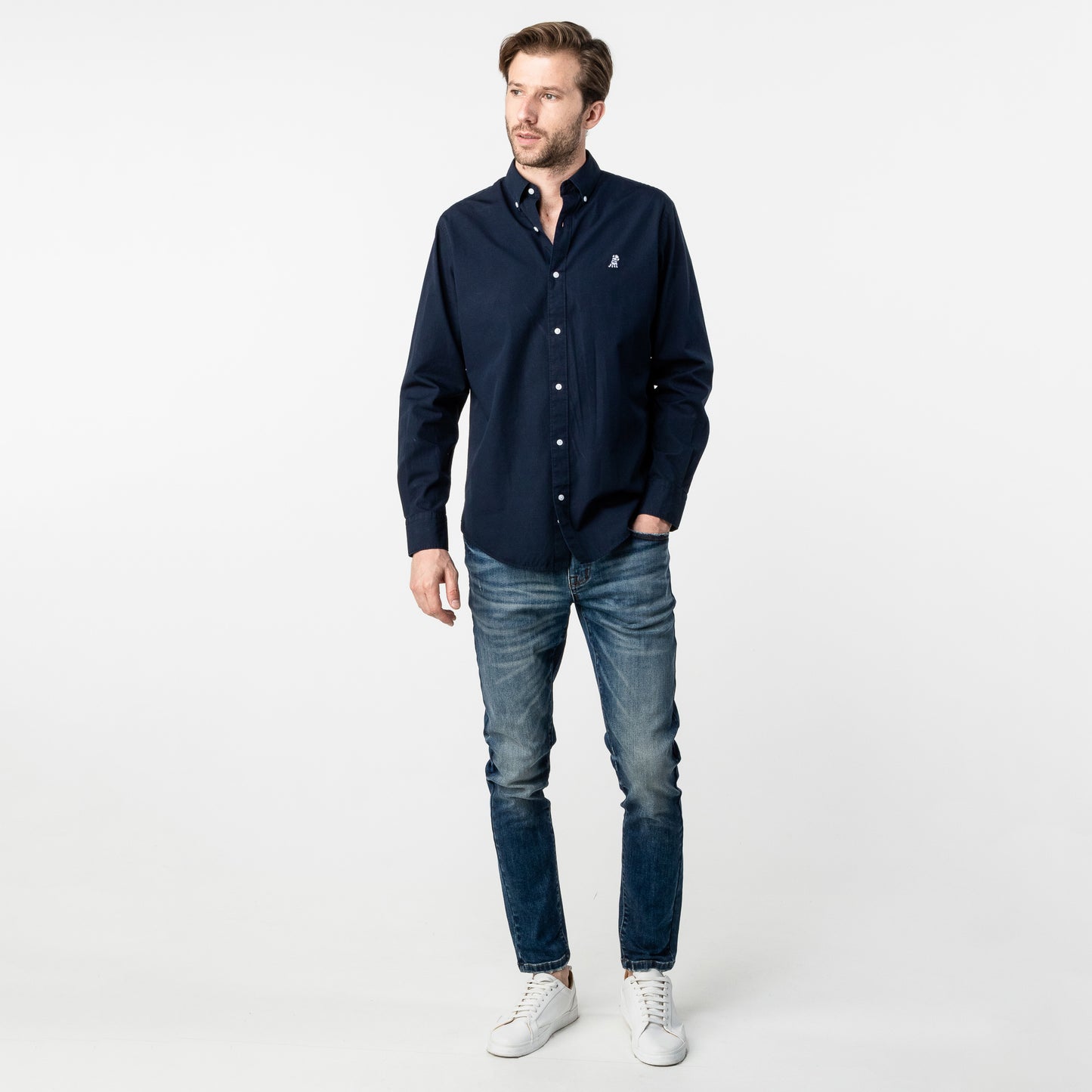 CAMISA M/L JAMES BARK NAVY A50