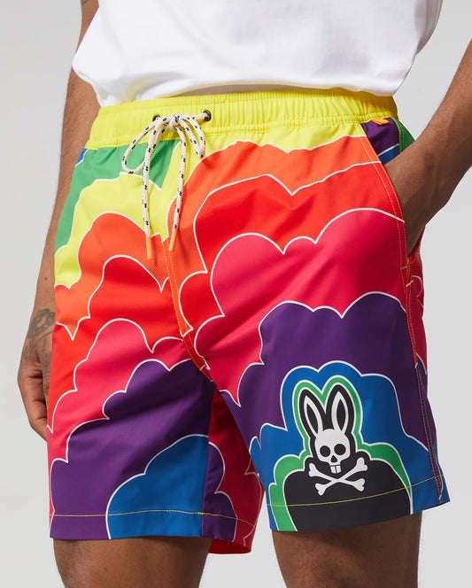 TRAJE DE BAÑO PSYCHO BUNNY- CHELTON SWIM SHORTS-NEON BOLT