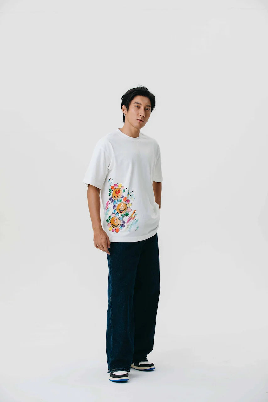 T-SHIRT BLAHK 0011 CHROMATIC PETALS WHITE