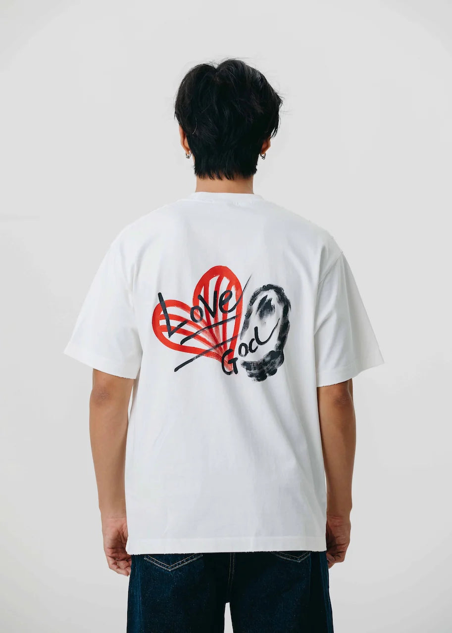 T-SHIRT BLAHK HEART MARK WHITE