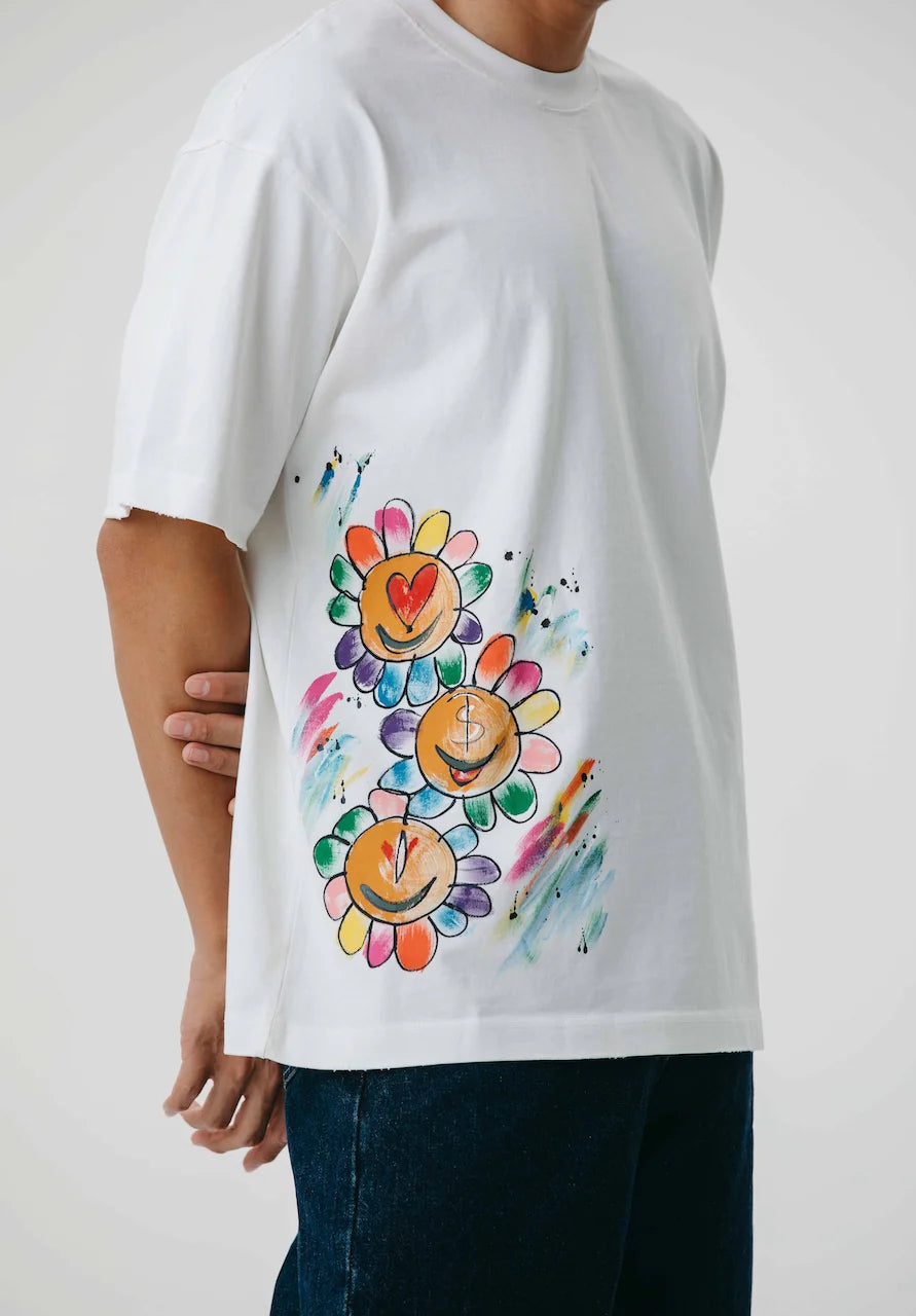 T-SHIRT BLAHK 0011 CHROMATIC PETALS WHITE