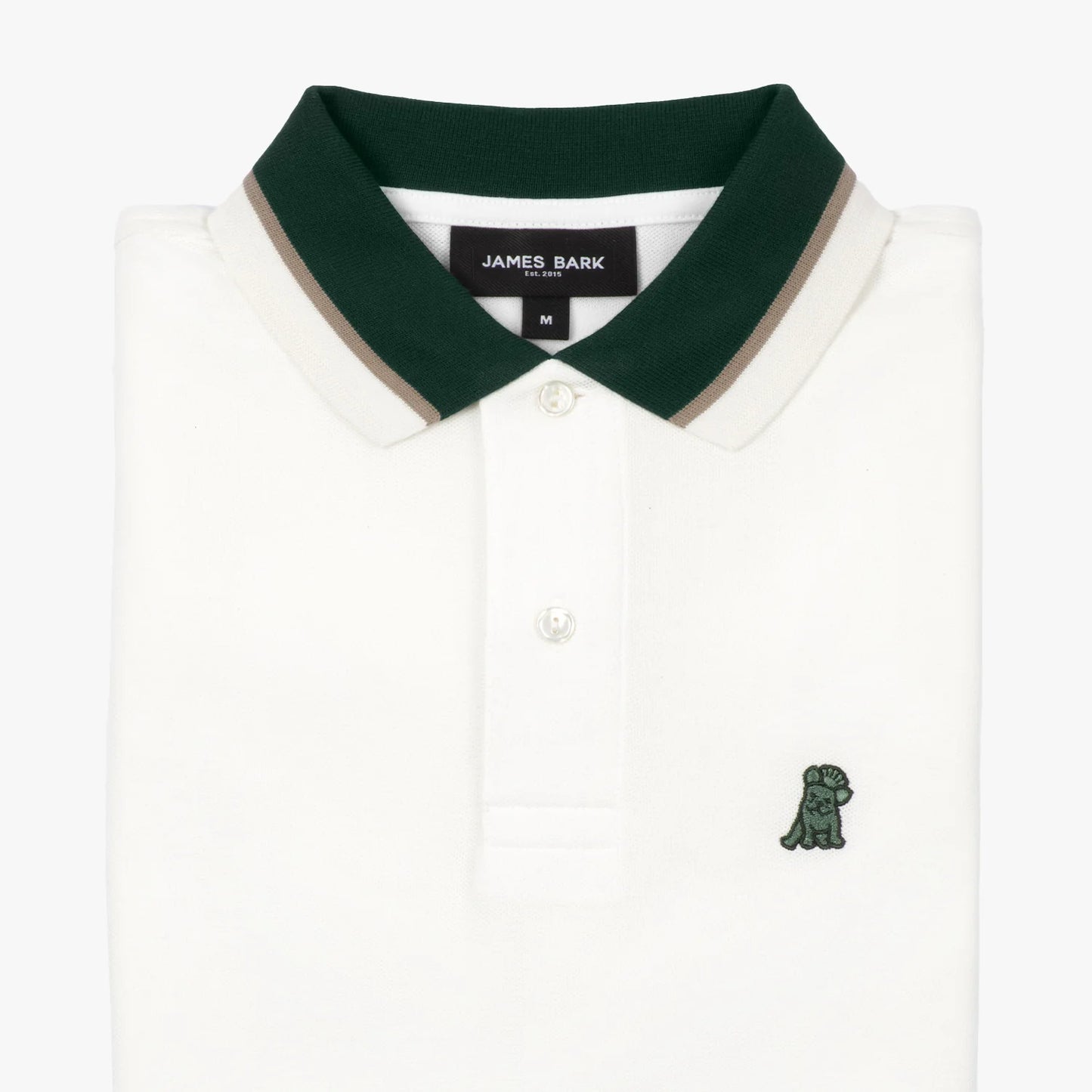 POLO JAMES BARK CONTRAST NECK TAR WHITE A224