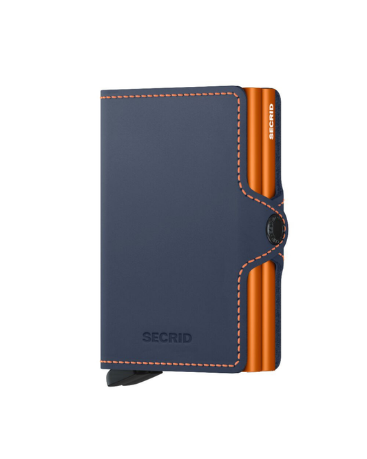 TARJETERO SECRID TWINWALLET MATTE NIGHT BLUE ORANGE