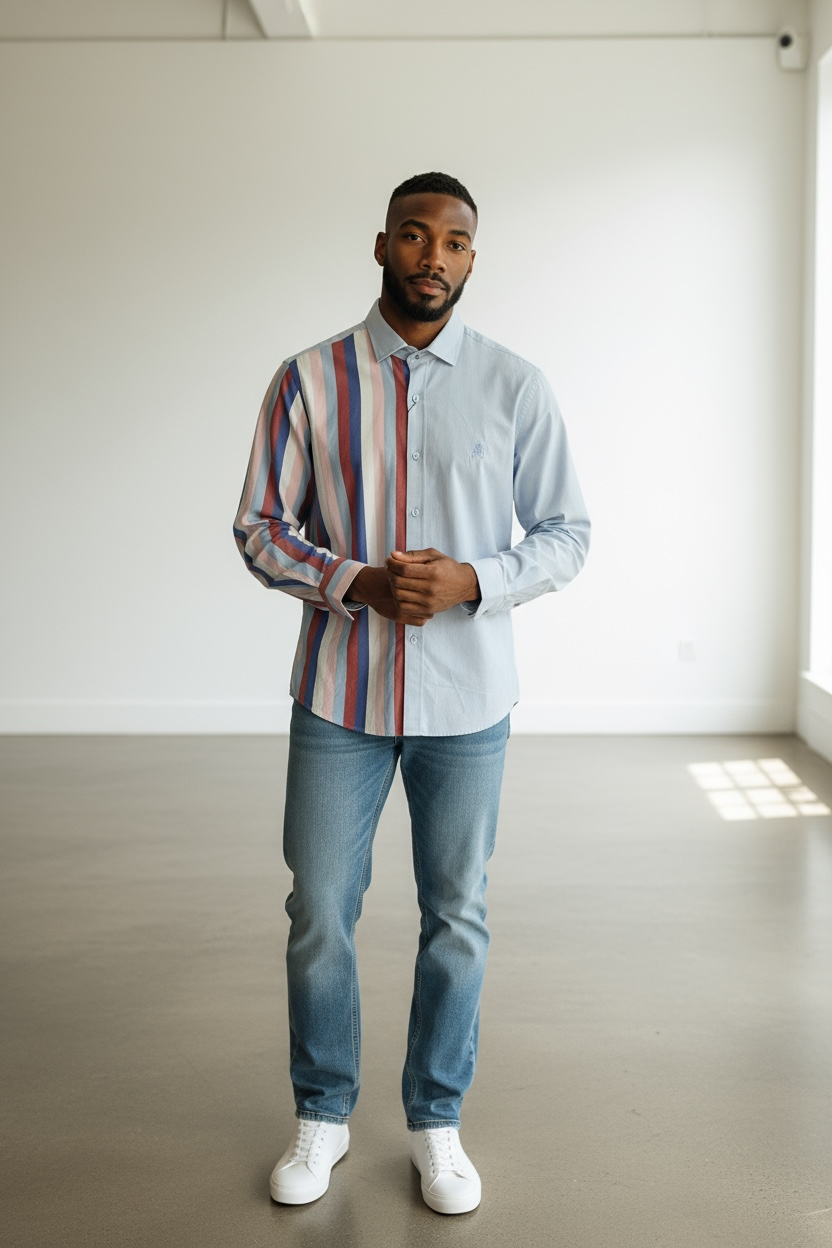 CAMISA M/L EIGHT-X F-23101 BLUE