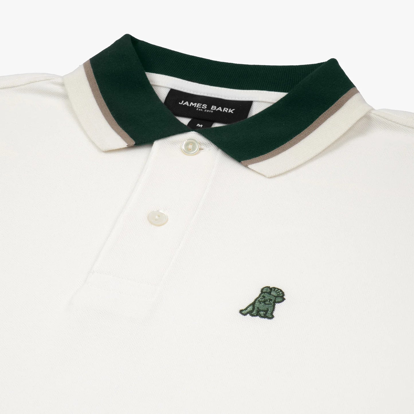 POLO JAMES BARK CONTRAST NECK TAR WHITE A224