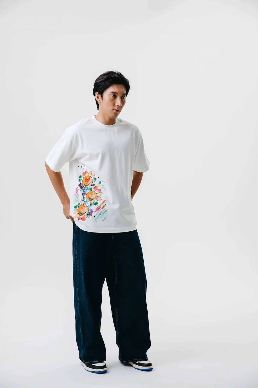 T-SHIRT BLAHK 0011 CHROMATIC PETALS WHITE