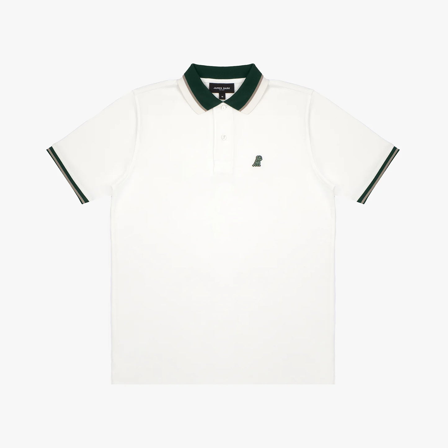 POLO JAMES BARK CONTRAST NECK TAR WHITE A224