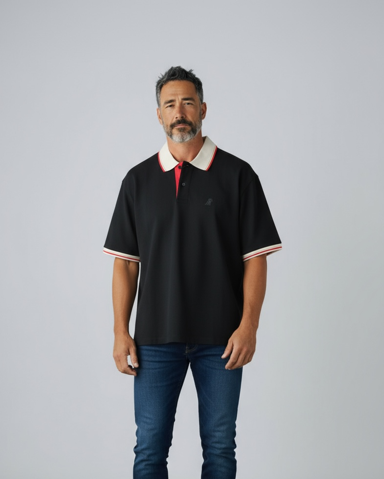 POLO JAMES BARK STRIPED RED ACCENTS BLACK BEAUTY SV02