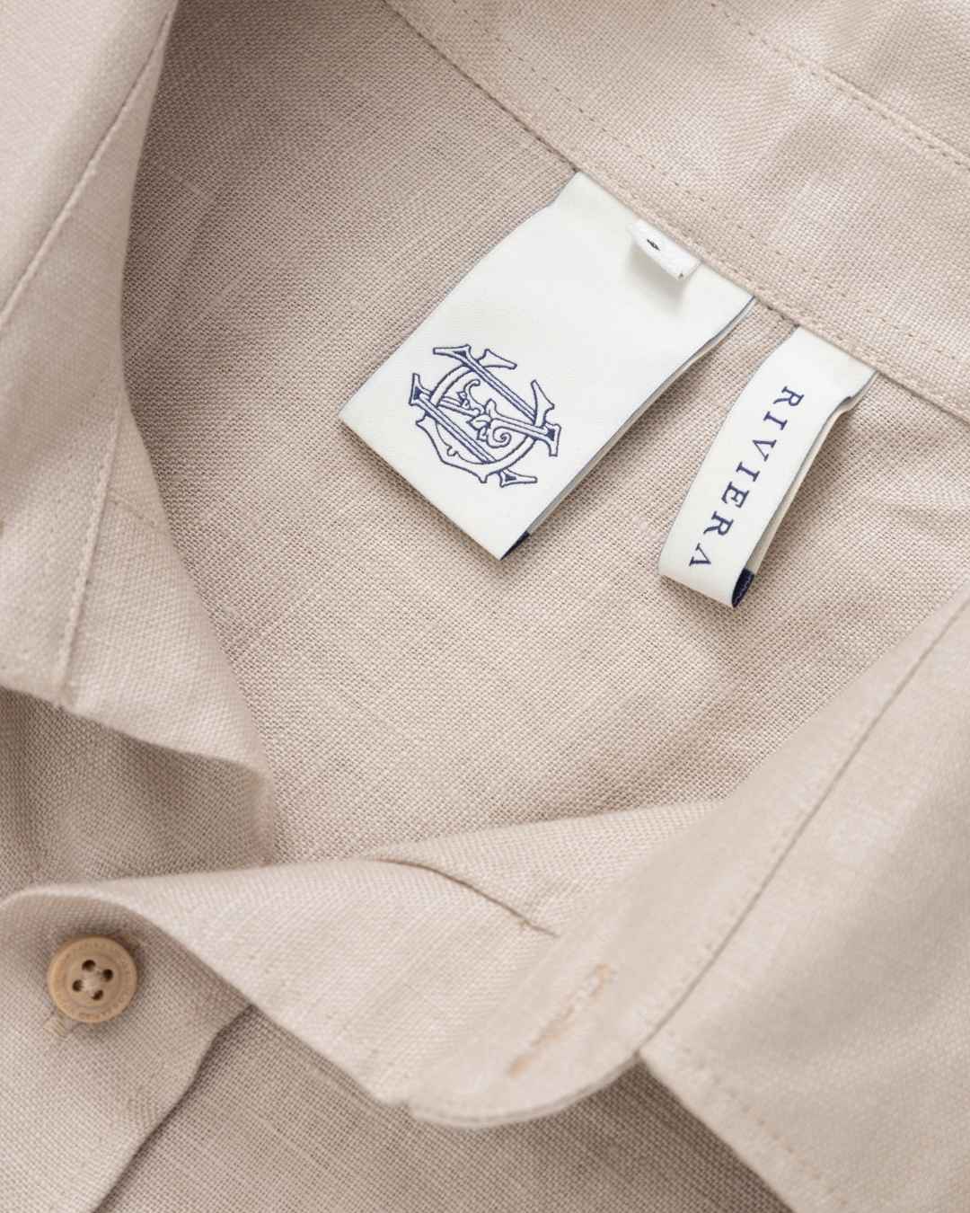 CAMISA M/C UNDERGOLD RIVIERA LINEN CREMA