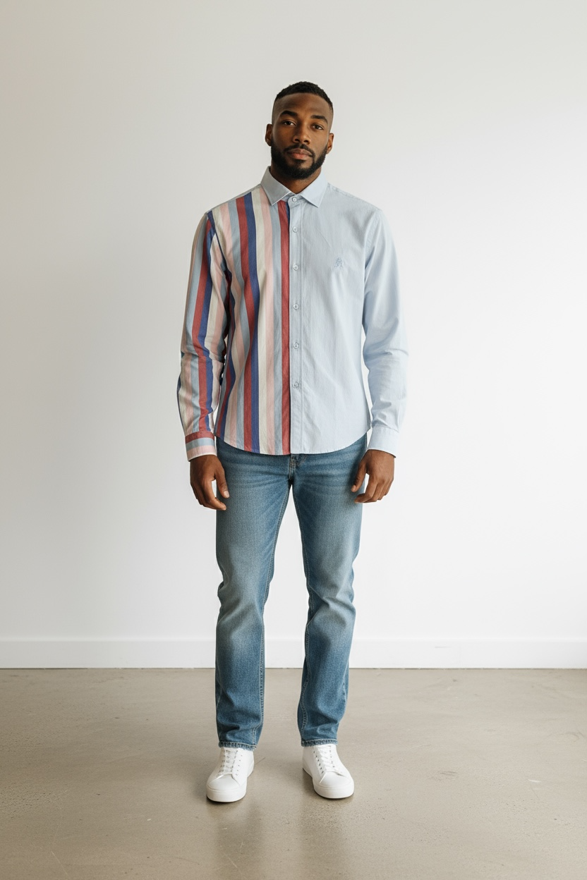 CAMISA M/L EIGHT-X F-23101 BLUE