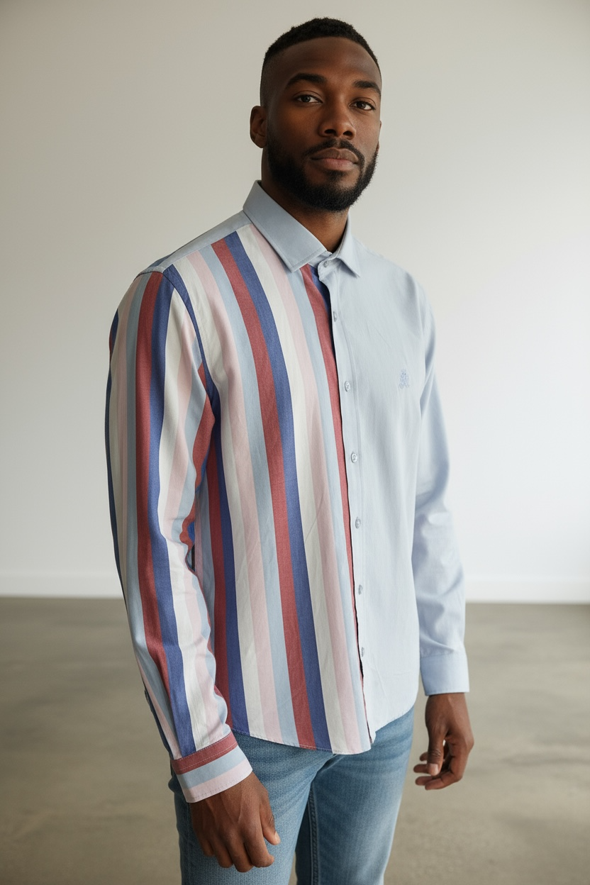 CAMISA M/L EIGHT-X F-23101 BLUE