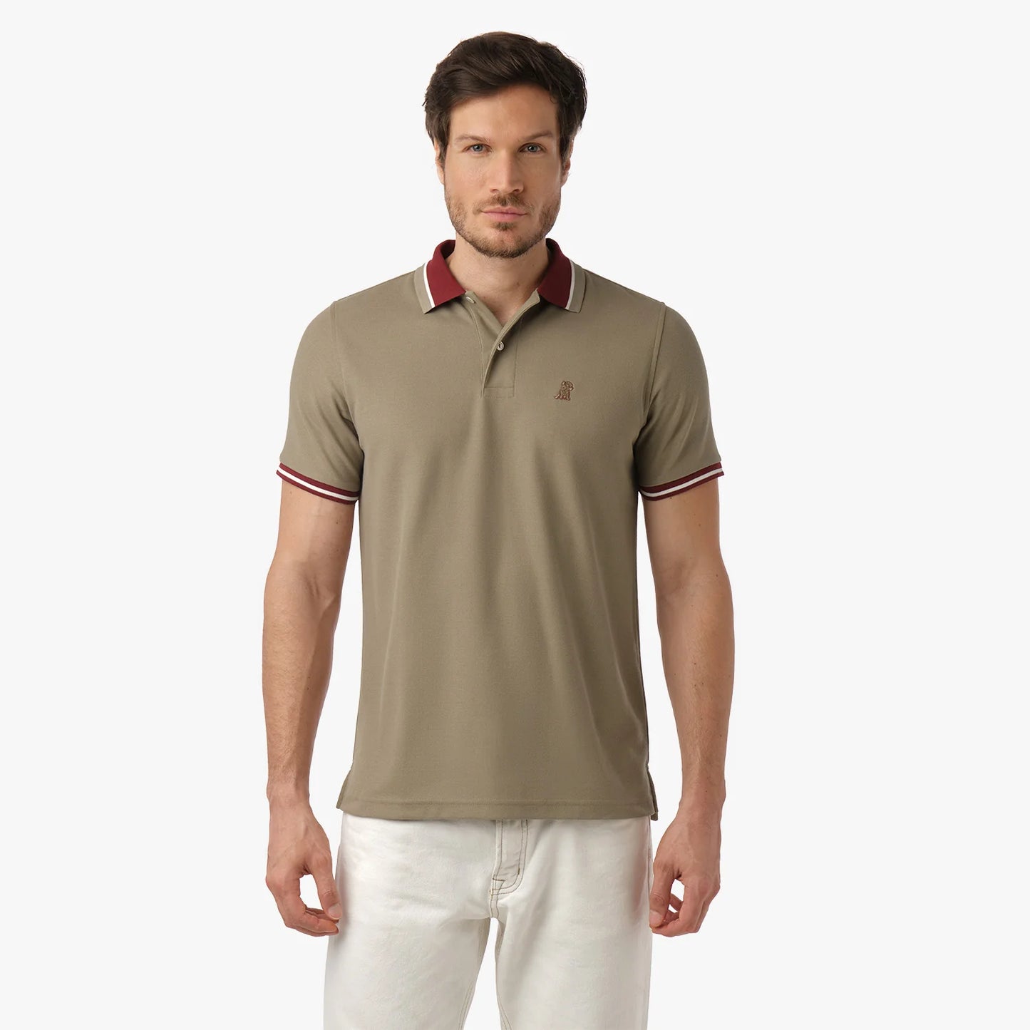 POLO JAMES BARK CONTRAST GREIGE A228