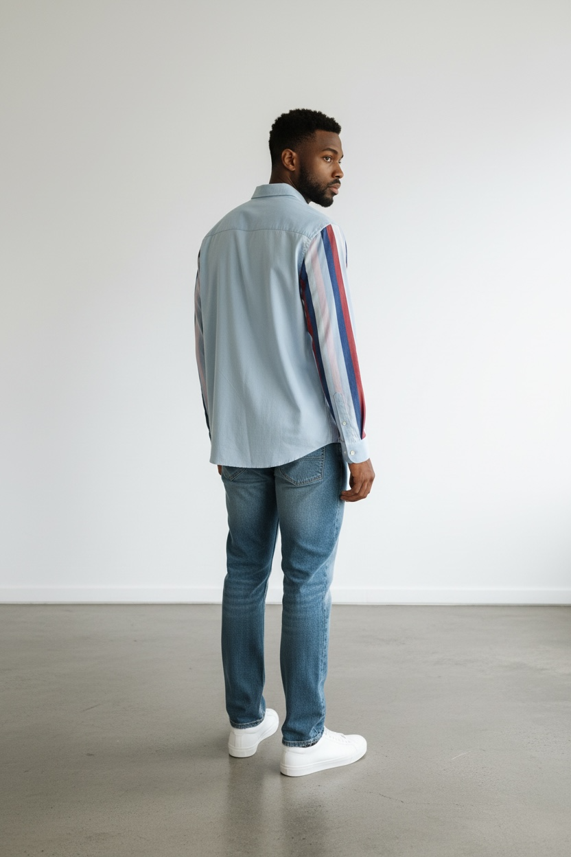 CAMISA M/L EIGHT-X F-23101 BLUE