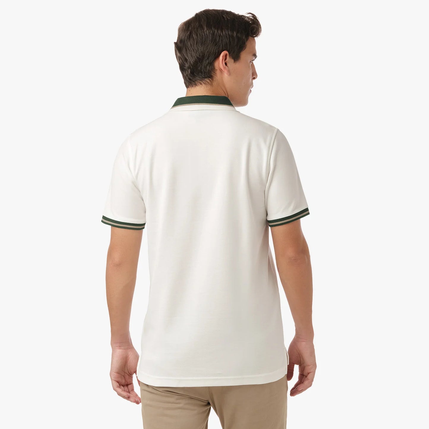 POLO JAMES BARK CONTRAST NECK TAR WHITE A224