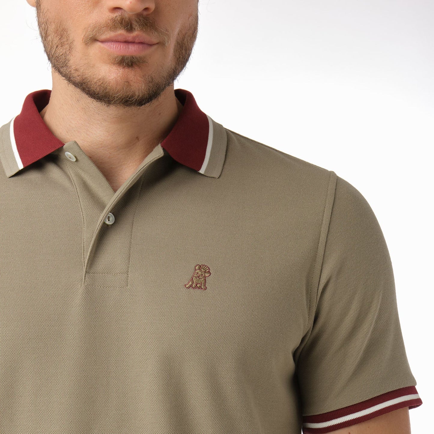 POLO JAMES BARK CONTRAST GREIGE A228