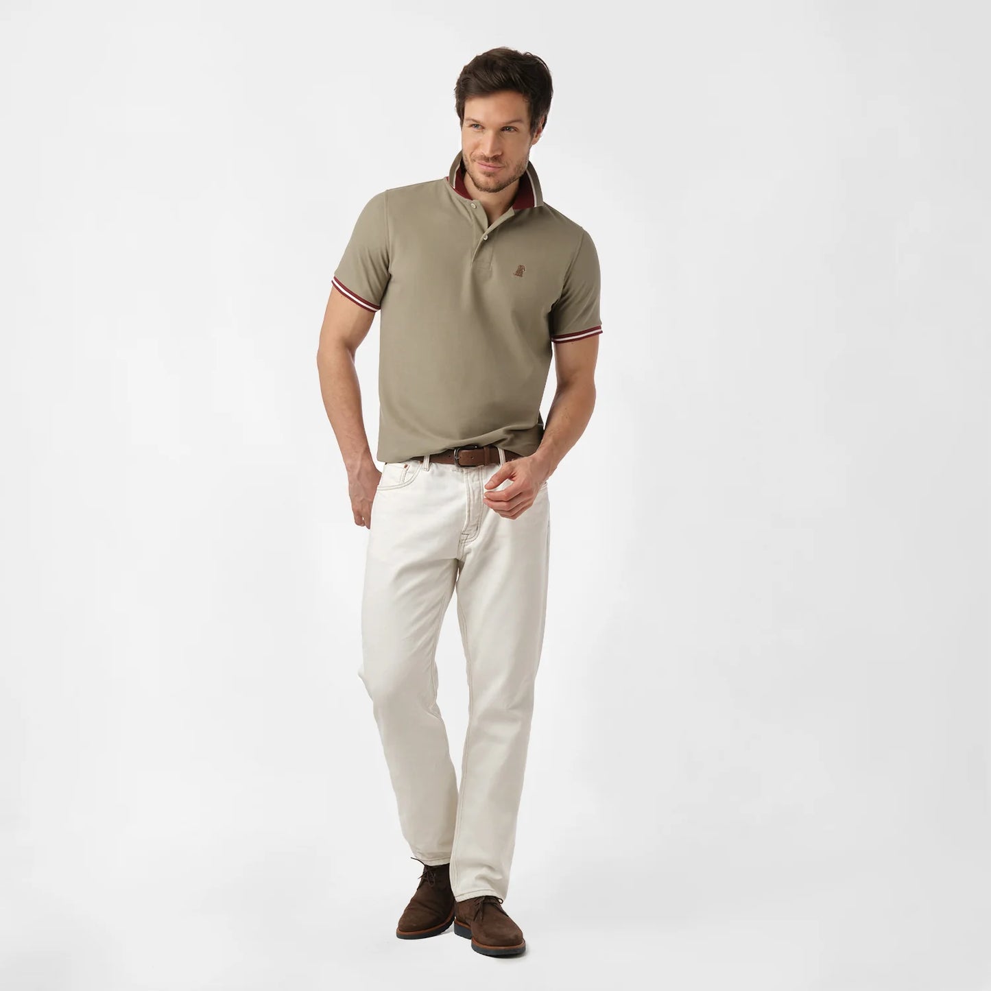 POLO JAMES BARK CONTRAST GREIGE A228