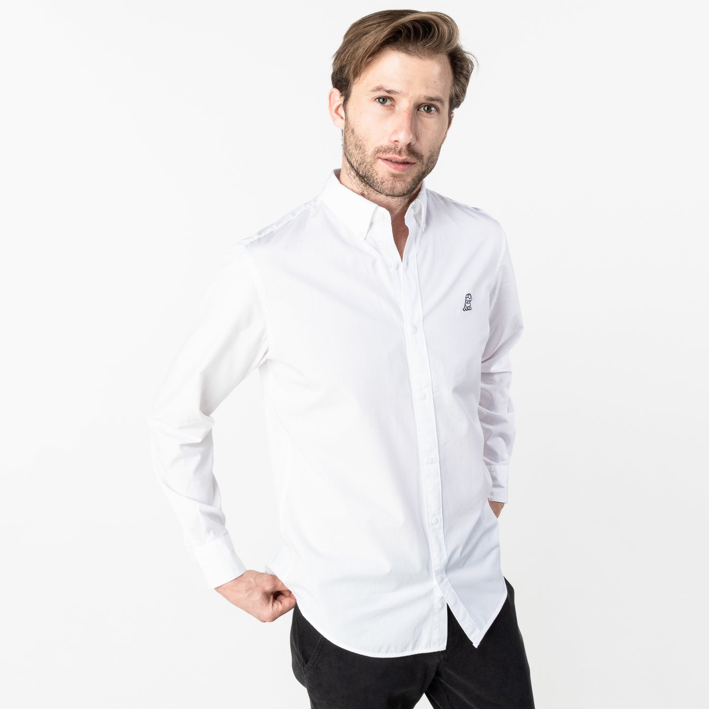 CAMISA M/L JAMES BARK WHITE A11