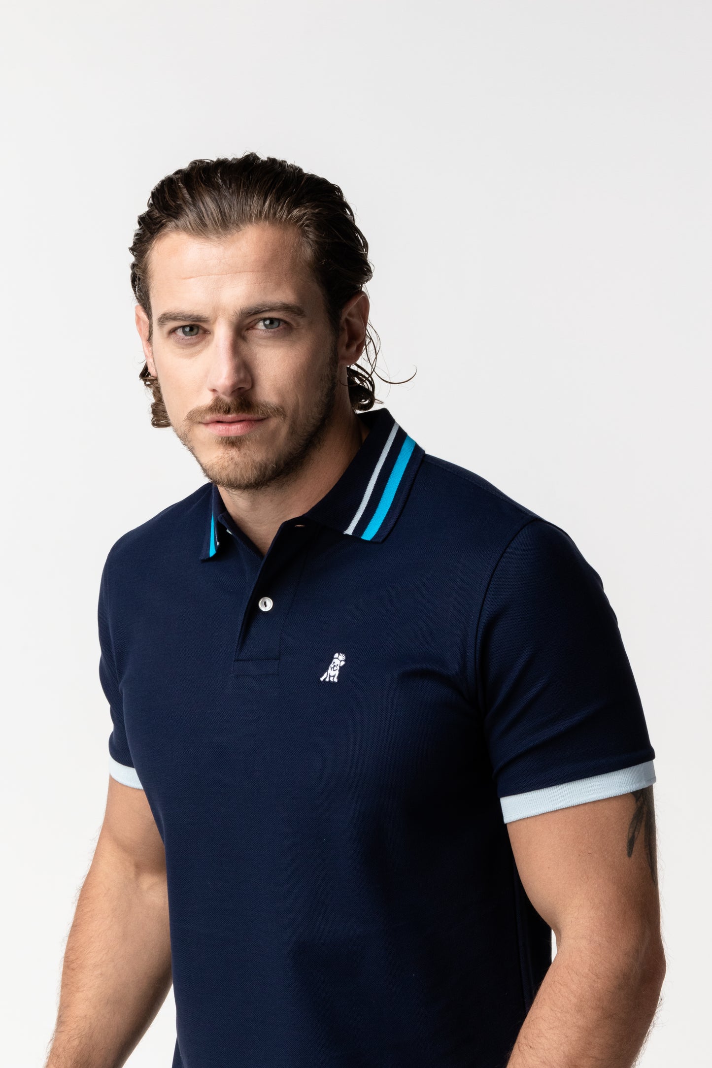 POLO JAMES BARK STRIPED ACCENTS NAVY A50