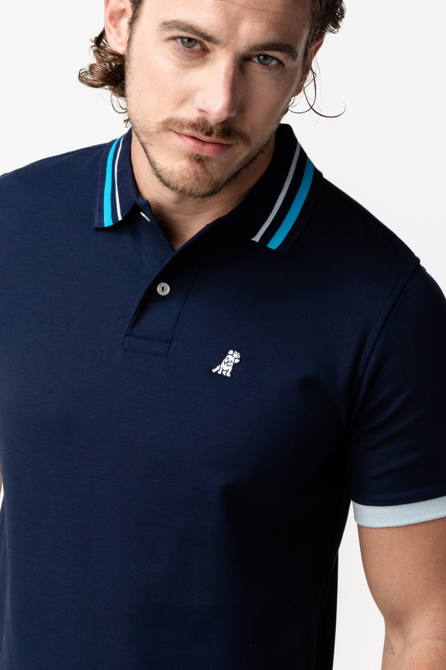 POLO JAMES BARK STRIPED ACCENTS NAVY A50