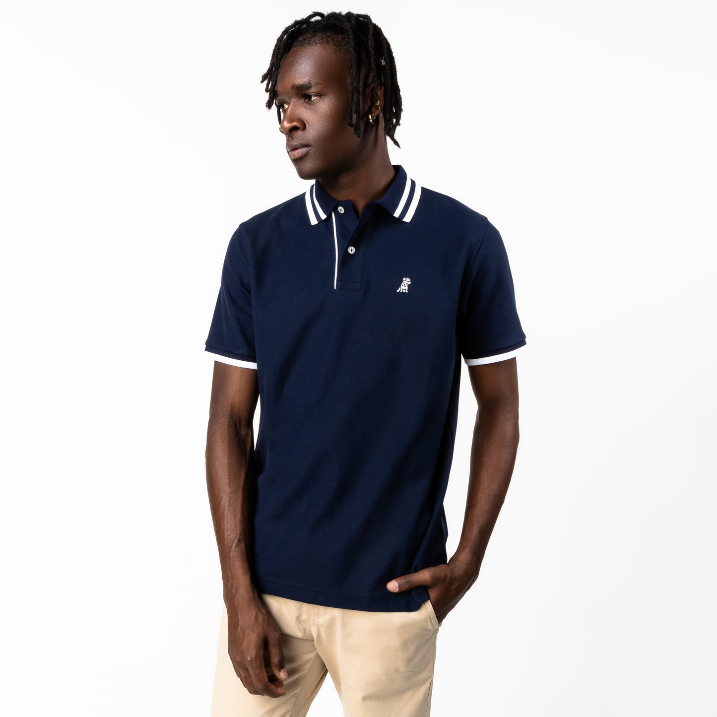 POLO JAMES BARK BOLD STRIPE COLLAR NAVY A50