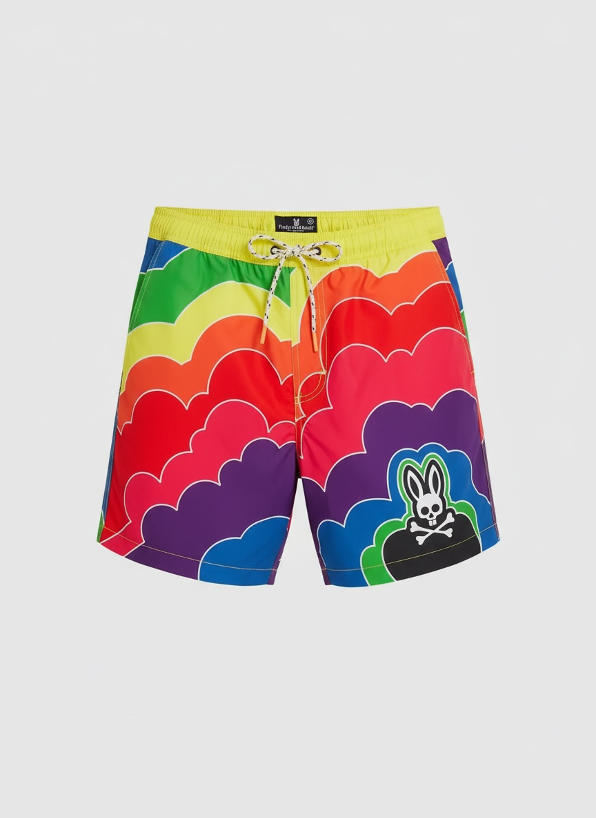 TRAJE DE BAÑO PSYCHO BUNNY- CHELTON SWIM SHORTS-NEON BOLT