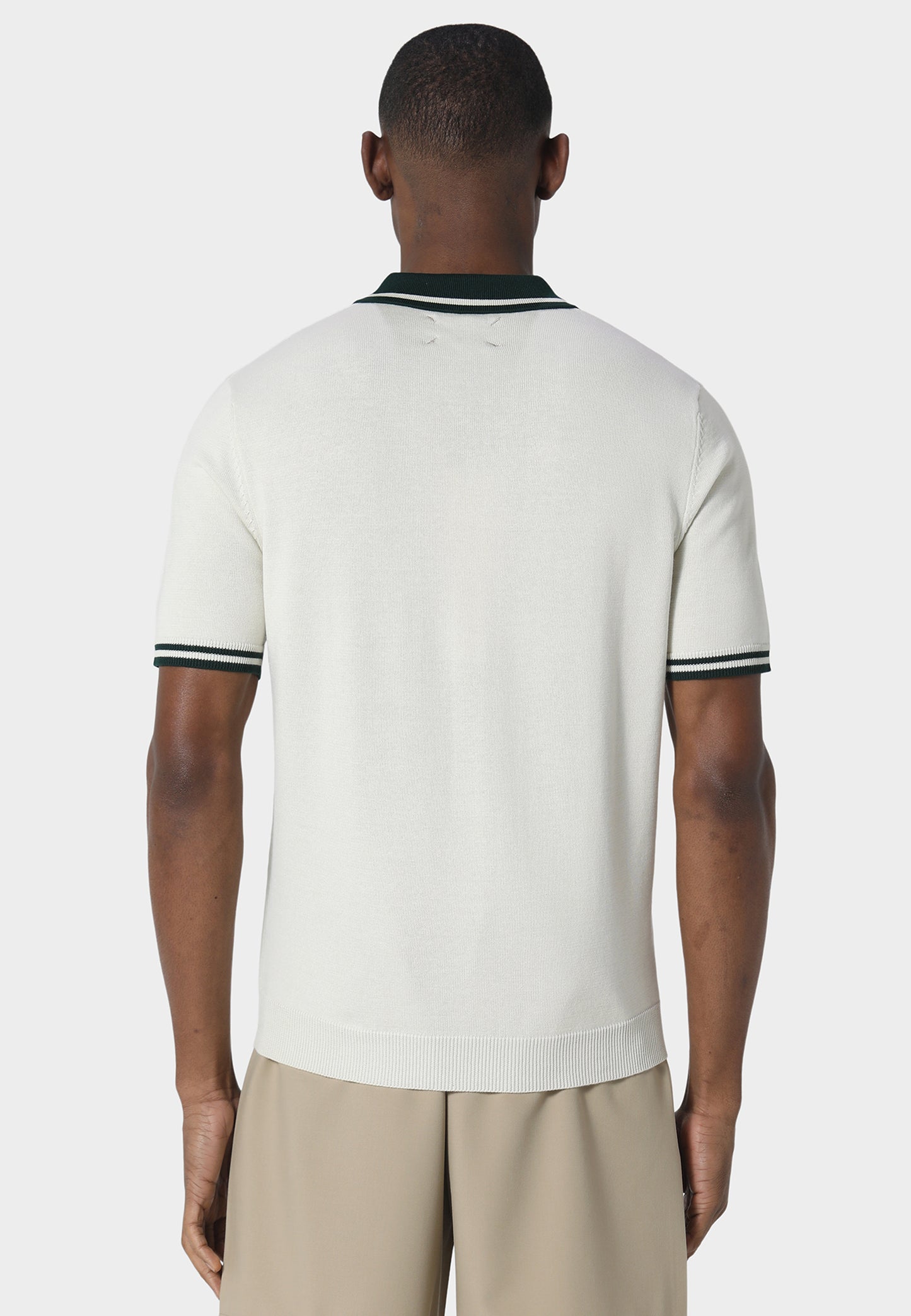 POLO PAS DE MONACO KNIT SIGNATURE OFF WHITE