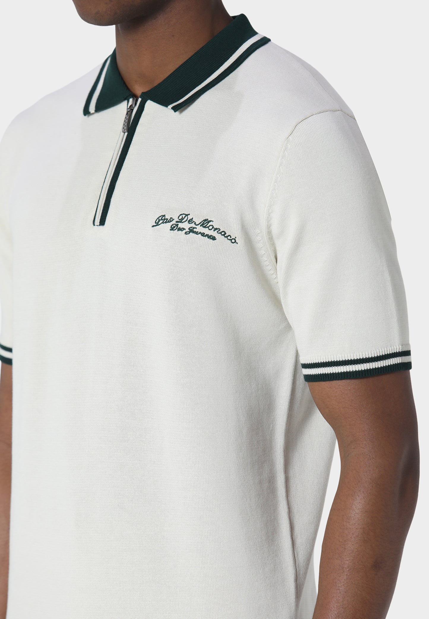 POLO PAS DE MONACO KNIT SIGNATURE OFF WHITE