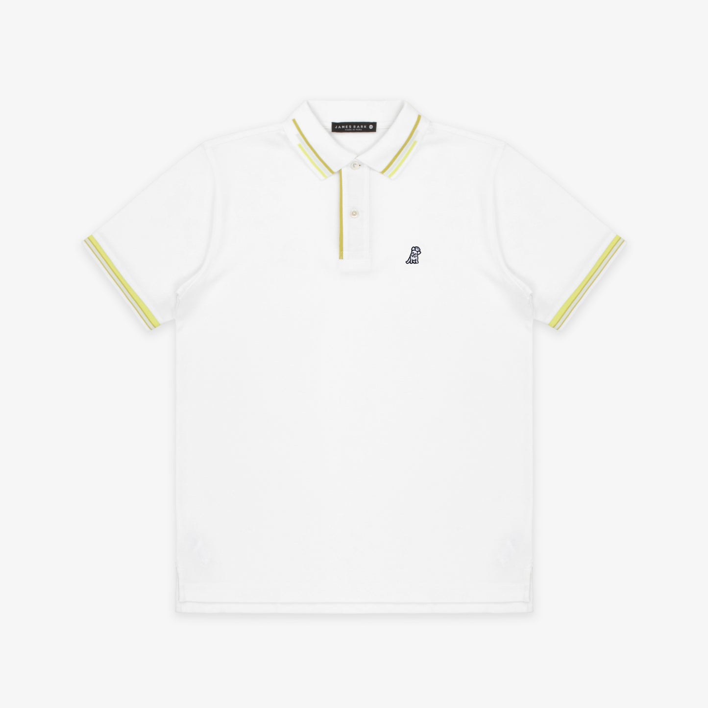 POLO JAMES BARK GREEN CONTRAST STRIPE WHITE A11