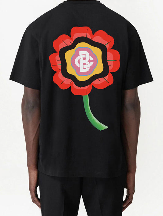 T-SHIRT BENJAMINS CLUB SH1006 FLOWER BLACK