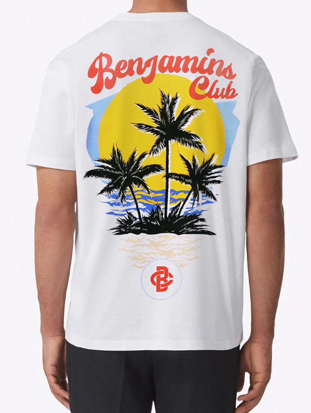 T-SHIRT BENJAMINS CLUB SH1005 BEACH CLUB WHITE