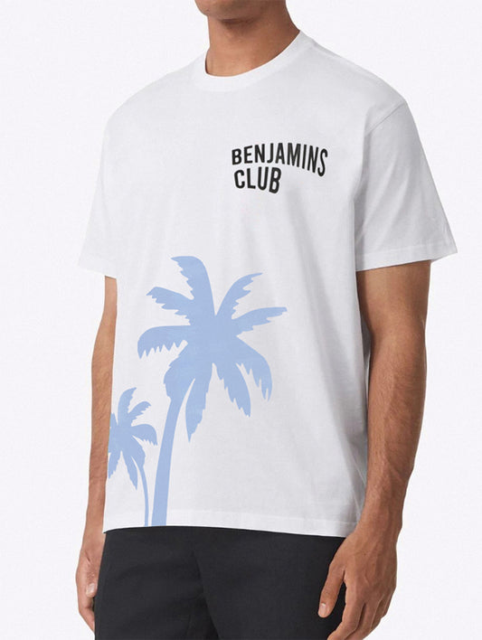T-SHIRT BENJAMINS CLUB SH1008 REVERSE TREES WHITE