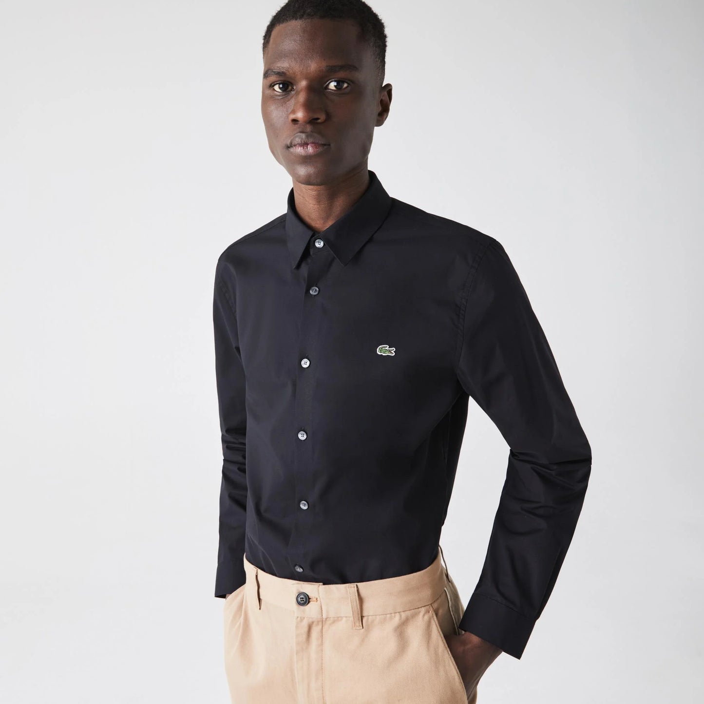 CAMISA M/L LACOSTE CH2668 BLACK