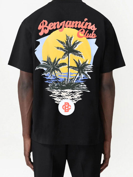 T-SHIRT BENJAMINS CLUB SH1005 BEACH CLUB BLACK