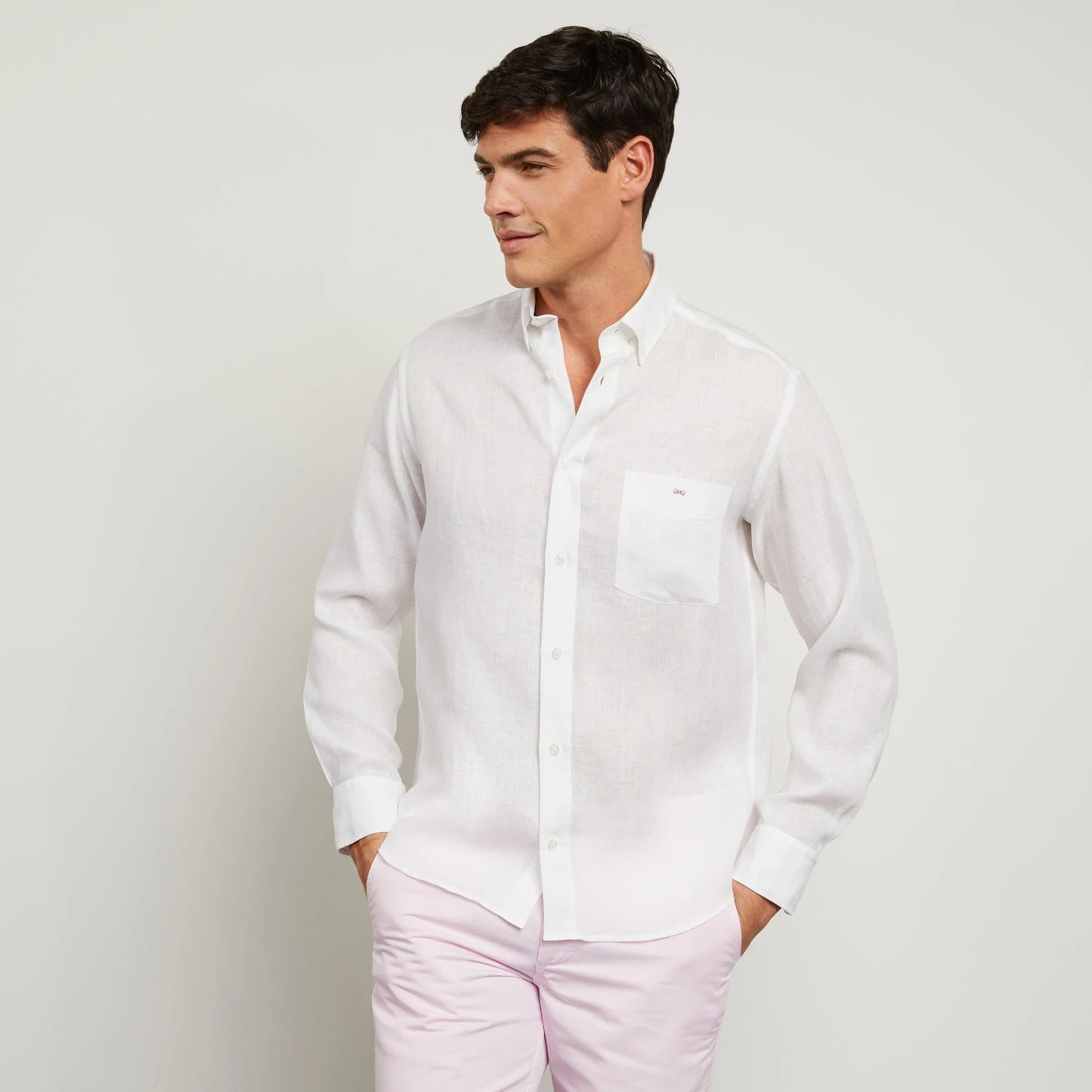 CAMISA M/L EDEN PARK 0018 LINO WHITE