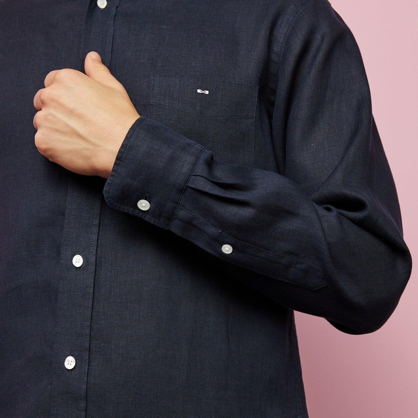 CAMISA M/L EDEN PARK 0018 LINO NAVY