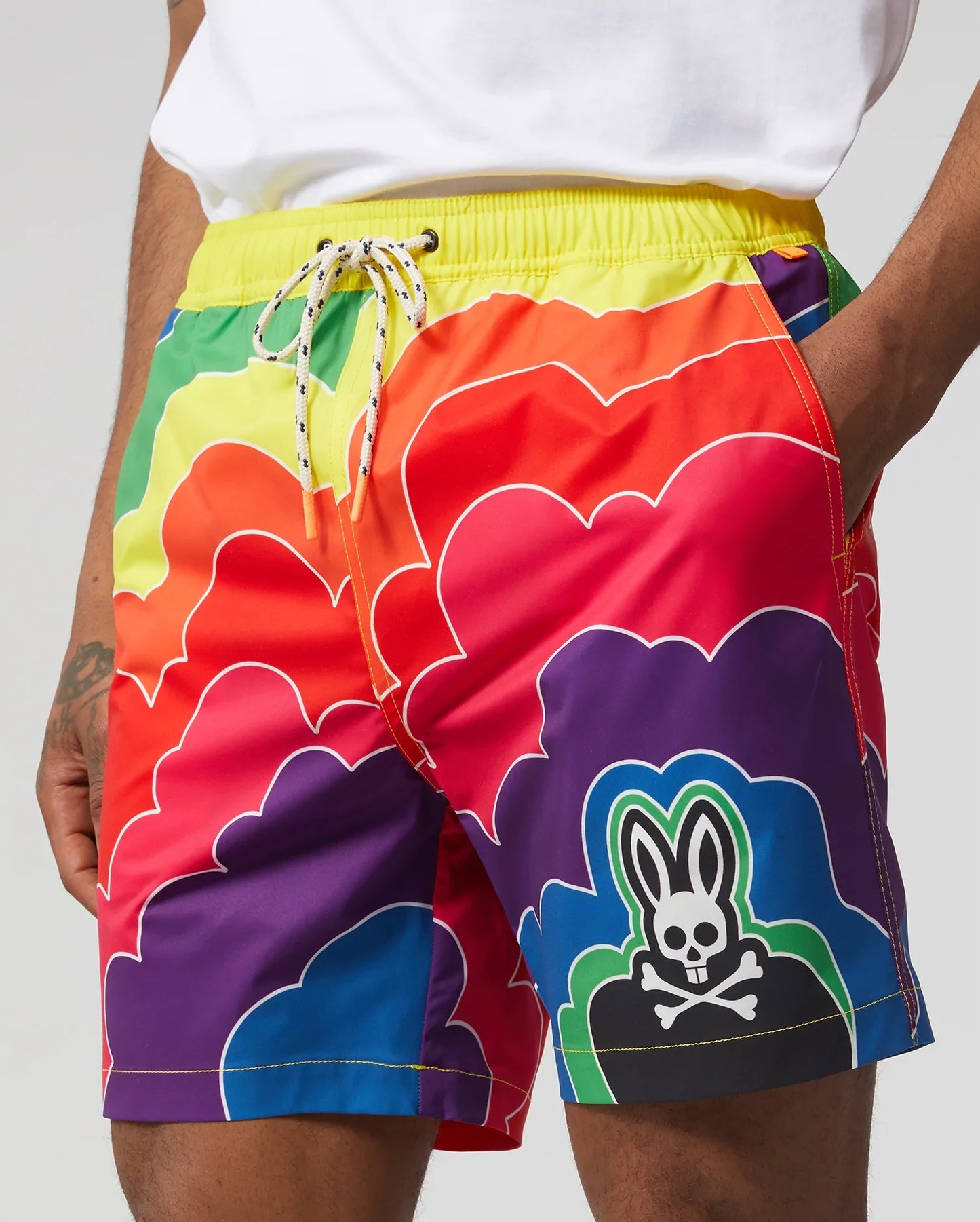 TRAJES DE BAÑO PSYCHO BUNNY- CHELTON SWIM SHORTS-NEON BOLT